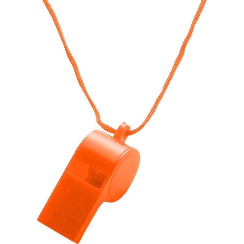FILIPKA plastová píšťalka so šnúrkou na krk, oranžová
